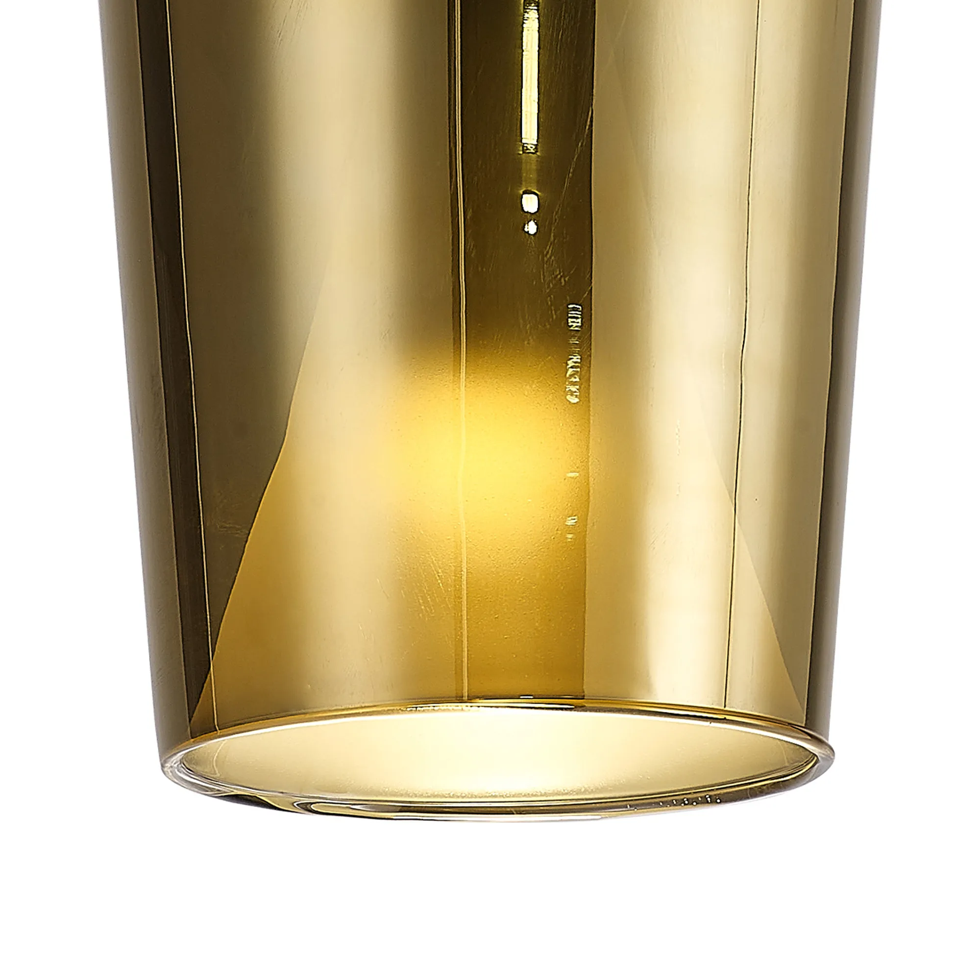 Elsa Assembly Pendant (WITHOUT PLATE) Champagne Glass Shade 1 Light Gold Glass M8253  Mantra Elsa Bespoke
